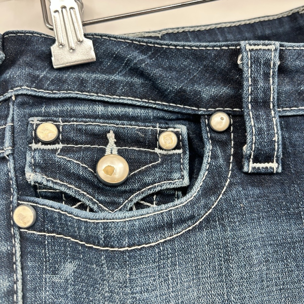 True Religion Joey Twisted Seam Flare Jeans Size 29 Y2K Low Rise Made USA - Picture 7 of 14